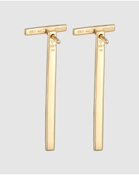 Elli Jewelry - Earrings Ear Hanger Rod Geo Minimalist in 925 Sterling Silver Gold Plated
