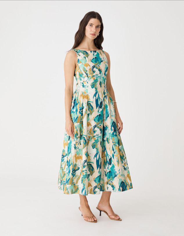 Forcast - Liza Gather Detail Print Dress