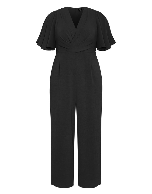 City Chic - Braelynn V Neck Jumpsuit - black