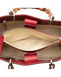 Pre-Loved by Azura Reborn - Pre-Loved Medium Calfskin Blooms Bamboo Shopper Satchel