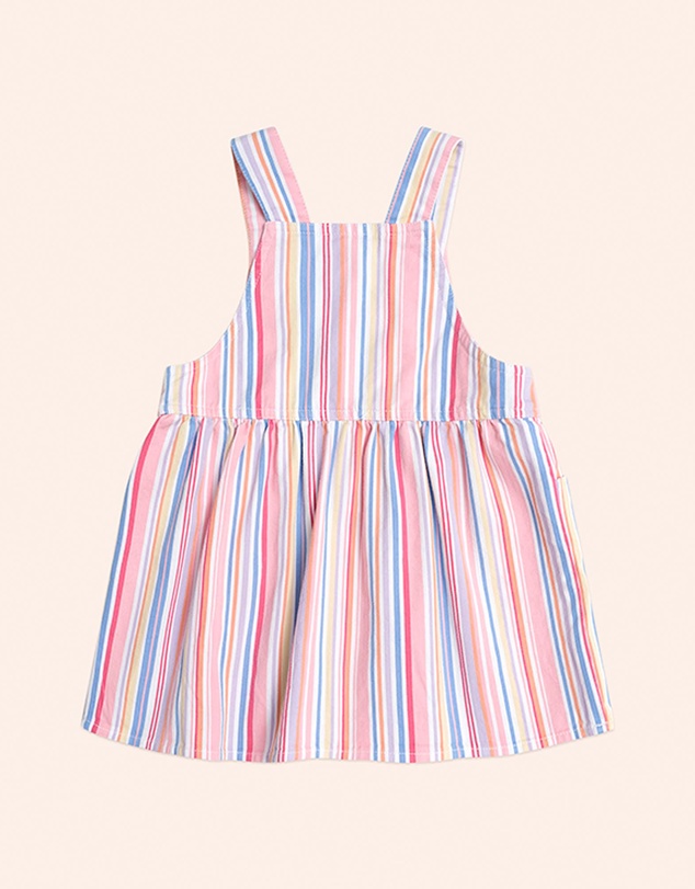 Huxbaby - Pastel Stripe Pinafore Dress - Babies-Kids
