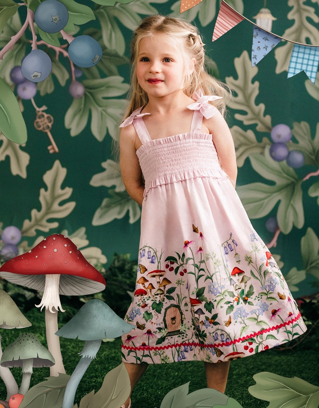 Fleur Harris - 'Enchanted Garden' Faraway Dress in Sugar Pink
