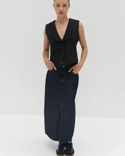 Style Addict - Nikki Denim Midi Skirt