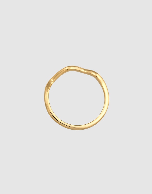 Elli Jewelry - Wave Band Ring in Gold-Plated 925 Silver