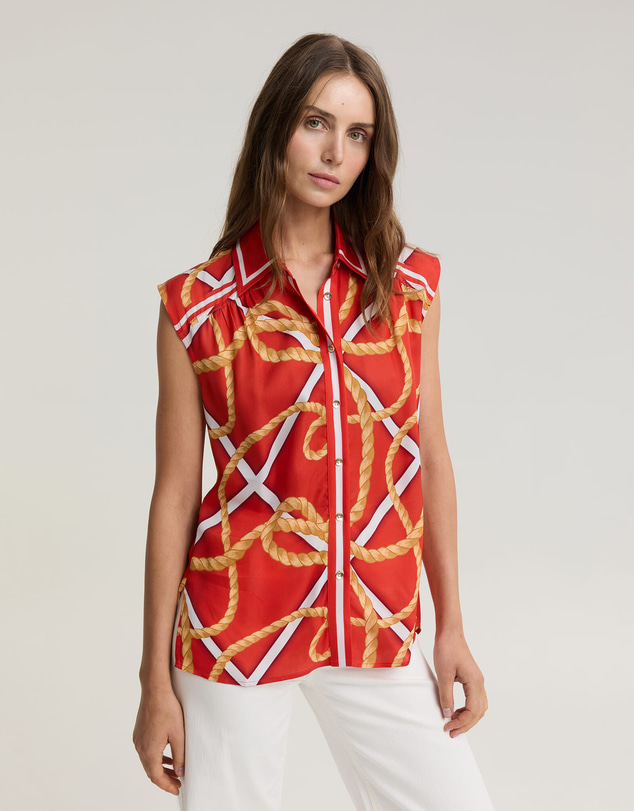 Sportscraft - Clove Print Sleeveless Shirt