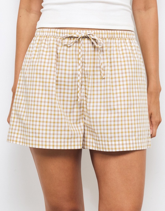 AERE - Laura Check Poplin Shorts