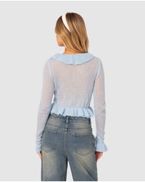 EDIKTED - Ryleigh Ruffled Tie Front Cardigan