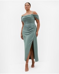 City Chic - Plus size Forbidden Love Maxi Dress - sage