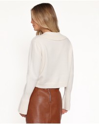 Petal & Pup - Thelma Trumpet Sleeve Cardigan - Cream