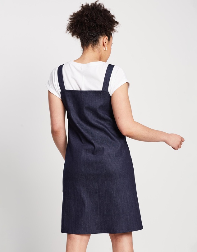 The Social Outfit - Pinafore Dress - Dark Indigo Denim