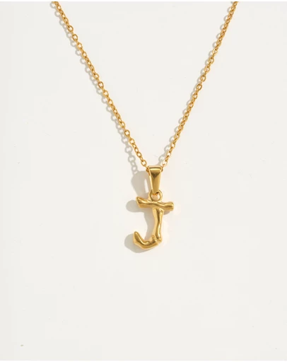 Reliquia Jewellery - J Initial Gold Charm Necklace