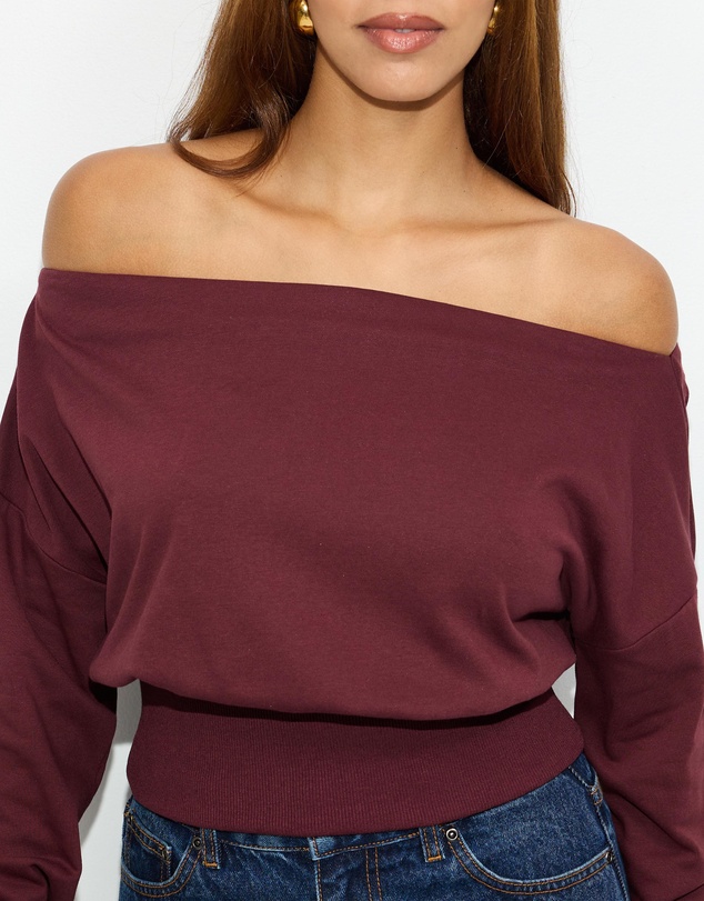 Dazie - Chill Vibes Off Shoulder Jumper