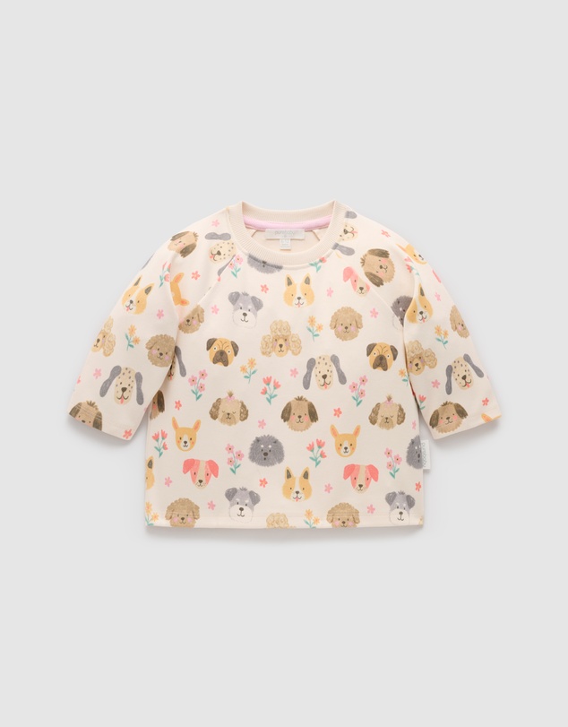 Purebaby - Sweet Pup Thick Long Sleeve Tee-Kids-Babies
