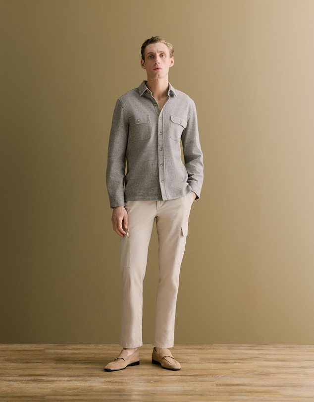 Trenery - Puppytooth Jacquard Overshirt in Asphalt