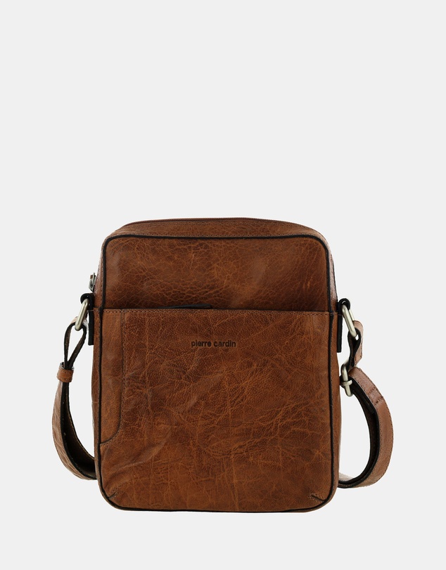 Pierre Cardin - Pierre Cardin Rustic Leather Cross Body/Tablet Bag