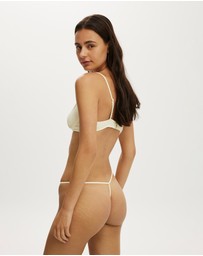Cotton On Body - Cotton Pointelle Bralette/Tanga G String Set