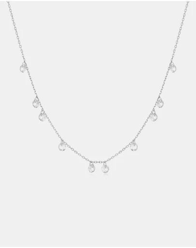 Ania Haie - Ania Haie Silver Droplet Station Necklace