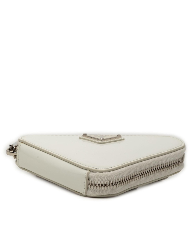 Prada - Pre-Loved Mini Brushed Leather Triangle Chain Pouch