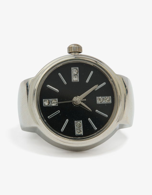 Lovisa - Silver Black Statement Watch Ring