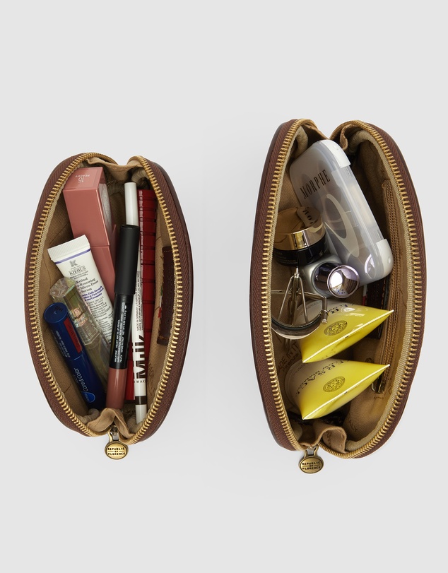 Republic of Florence - Duo Matt Brown Leather Pouch Set