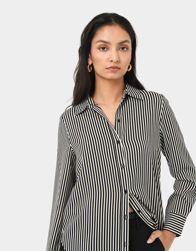 Forcast - Wanda Stripe Satin Shirt