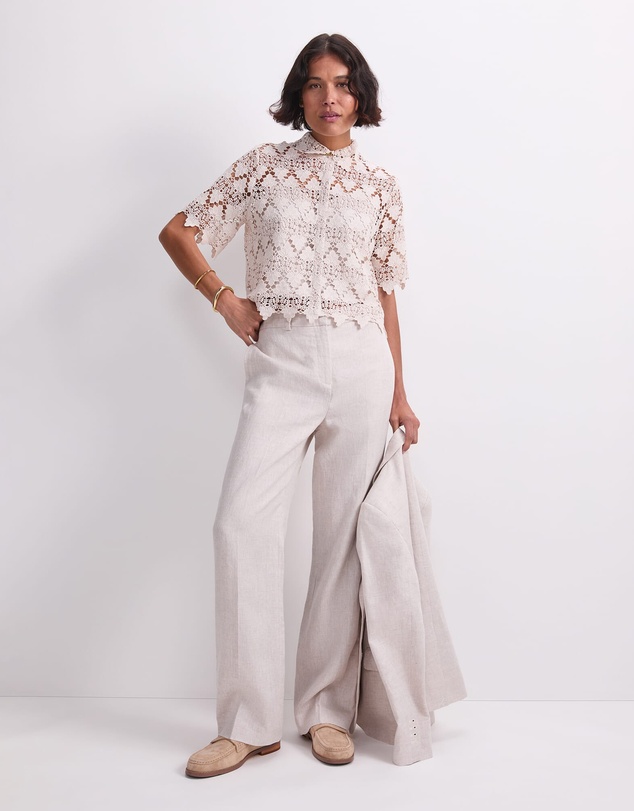 Sportscraft - Ariana Lace Cropped Shirt