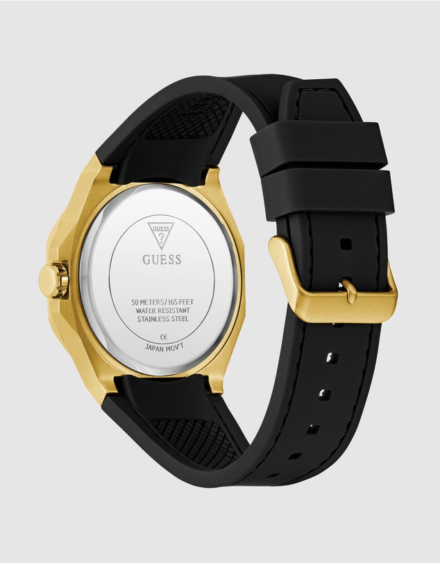 GUESS - Guess Men's Black Gold Tone 41.5mm Analogue Watch
