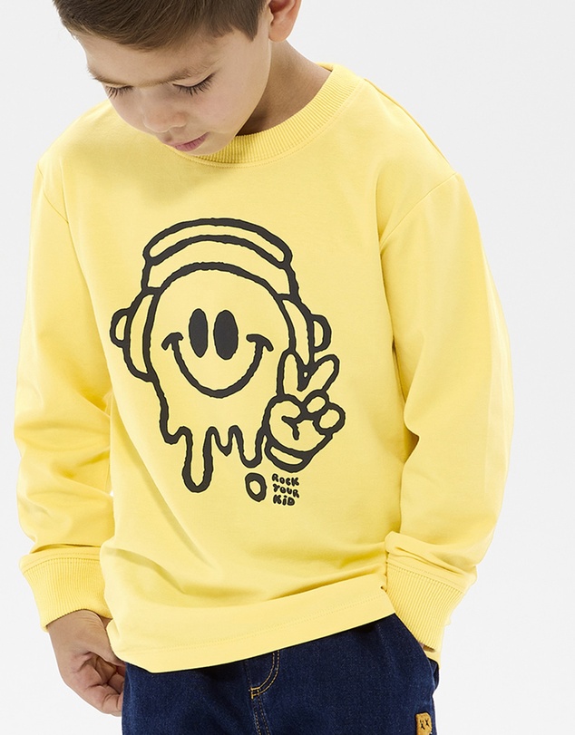 Rock Your Kid - Chill Out David Long Sleeve T-Shirt in Yellow
