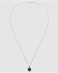 Kuzzoi - ICONIC EXCLUSIVE - Necklace Male Geometric Green Enamel 925 Sterling Silver