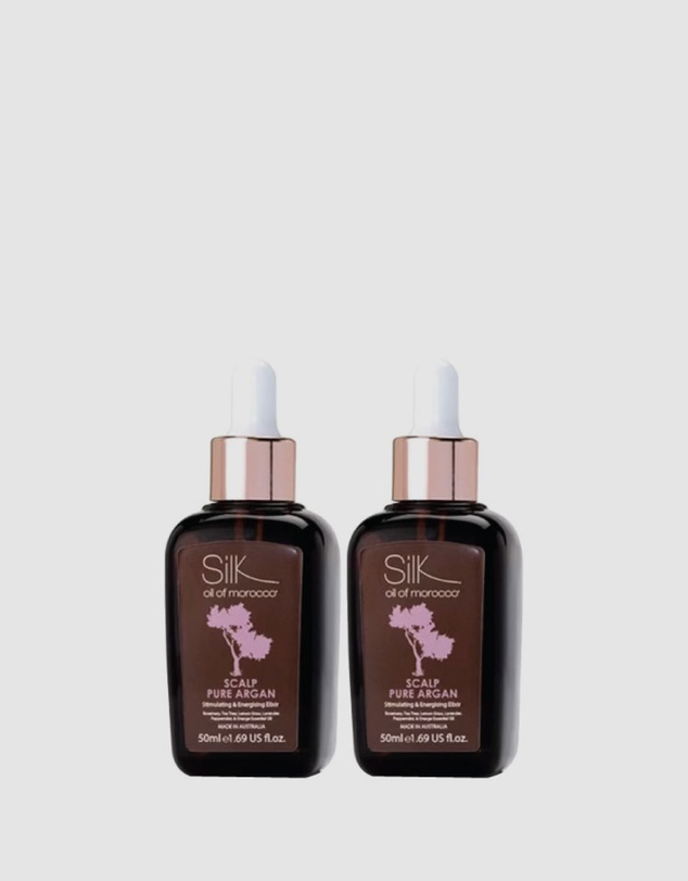 Silk Oil of Morocco - Scalp Pure Argan Stimulating & Energizing Elixr Duo - Value Pack