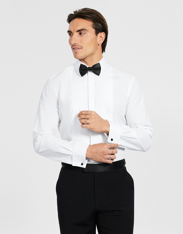 Tarocash - Pleated Front Tuxedo Shirt