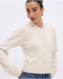 Minima Esenciales - Alma Wool Cashmere Blend Knit Bomber Cardigan