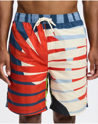 Scotch & Soda - Printed Longer-Length Swim Shorts