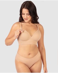 B Free Intimate Apparel - Plunge Nursing Comfort Bra – Wireless with Fixed Moulded Cups (B-C-D) Cup