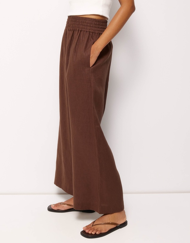 AERE - Tori Cropped Linen Pants