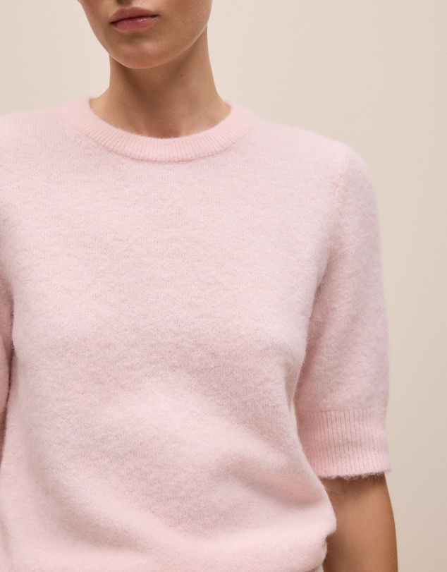 Trenery - Alpaca Merino Blend T-shirt in Rose Quartz