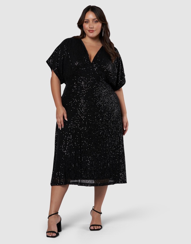 Pink Dusk by Curve Project - Want you Sequin Midi Dress