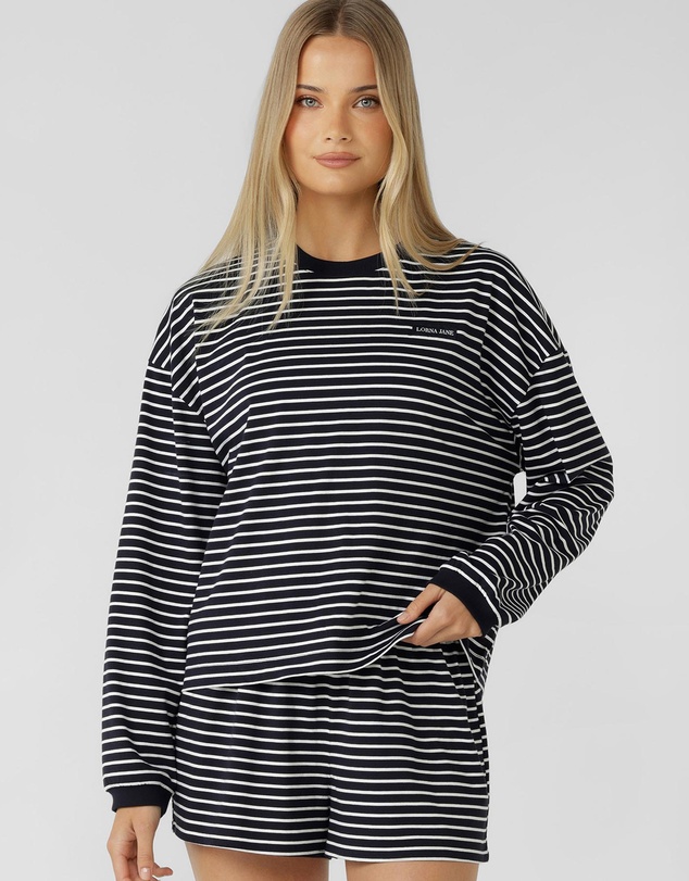 Lorna Jane - Summer Stripe Long Sleeve Lounge Top
