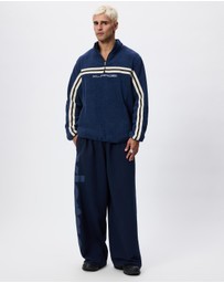 X-Large - Stripe Polar Fleece 1/4 Zip