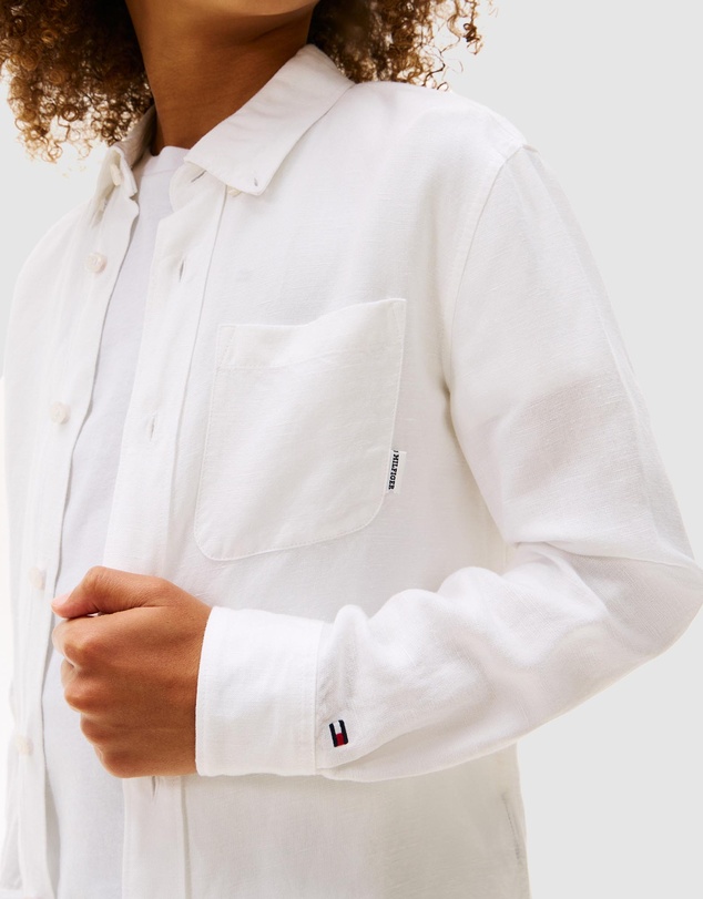 Tommy Hilfiger - Regular Fit Linen Blend Shirt - Teens