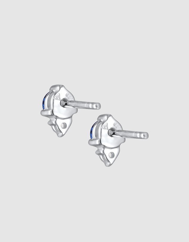 Elli Jewelry - Sapphire and Zirconia Stud Earrings in 925 Silver