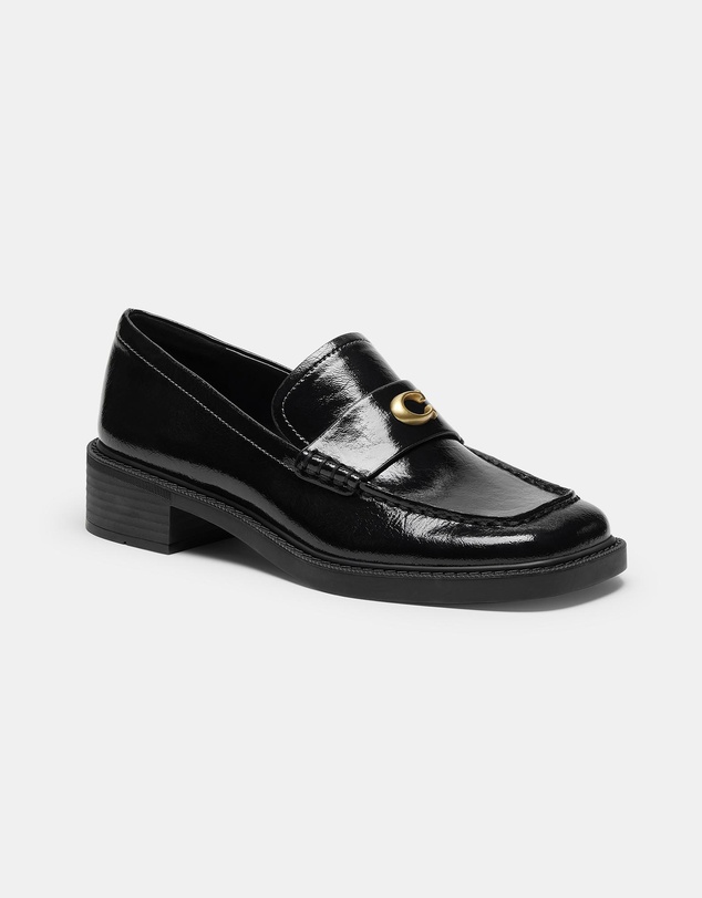 Coach - Glazed Leather Penny Loafers