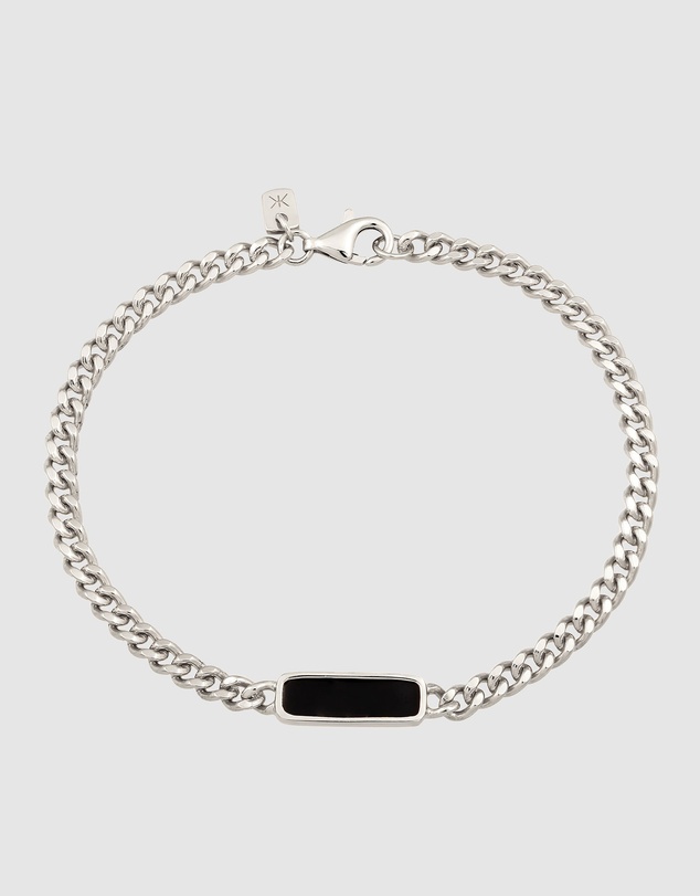 Kuzzoi - ICONIC EXCLUSIVE - Curb Chain Bracelet with Enamel Detail in 925 Sterling Silver