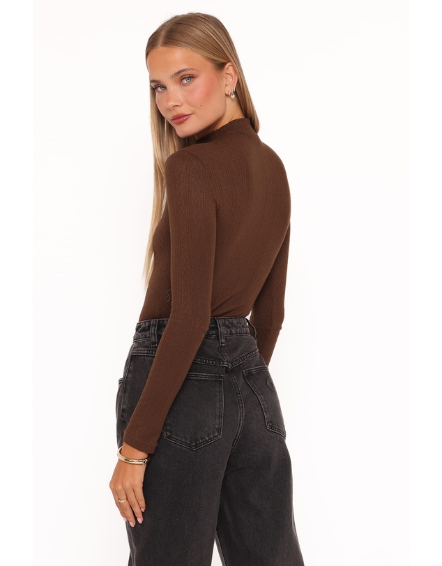Petal & Pup - Aquila Pointelle Knit Top - Chocolate