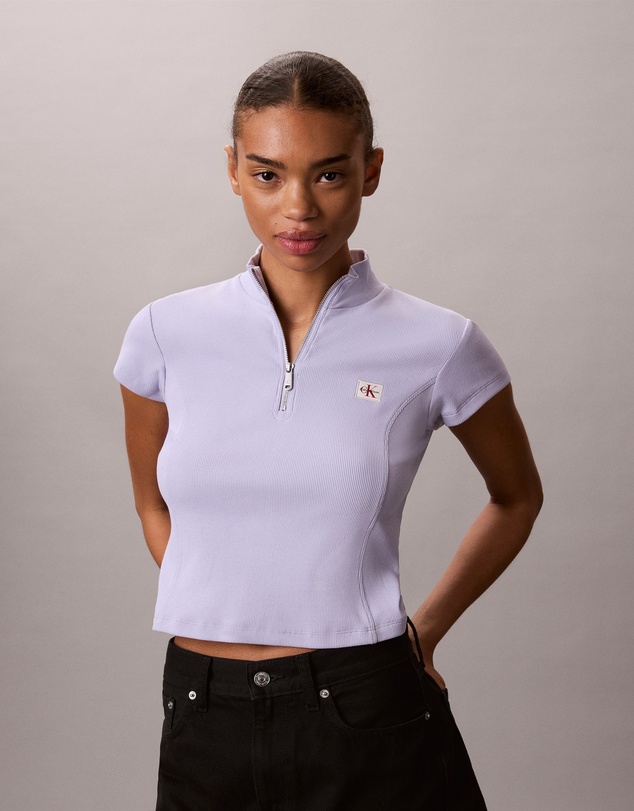 Calvin Klein Jeans - Monologo Patch Rib Zip Top