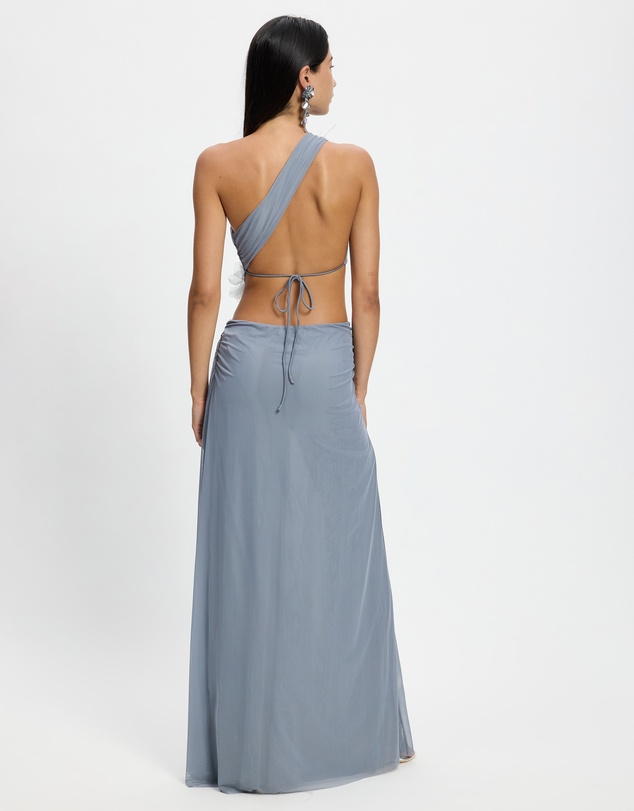 Jaded London - Aysymmetric Maxi Dress With 3D Flowers