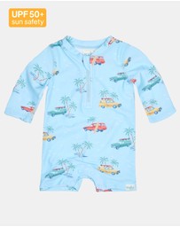 Toshi - Swim Onesie L/S Splash -  Swell Seekers Sky 000
