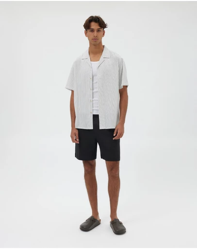AERE - Seaside Pleated Linen Shorts