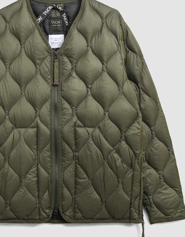 TAION - Military V-Neck Wzip Down Jacket Soft Shell