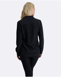 The Fable - Midnight Black Silk Shirt